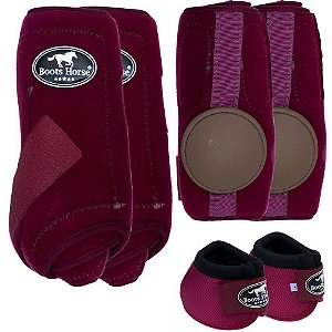 KIT COMPLETO CLOCHE/CANELEIRA/SKID BOOT VINHO BOOTS HORSE 34487