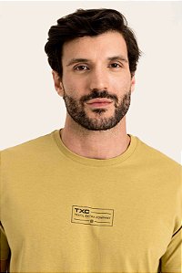 CAMISETA TXC REGULAR MEIA MALHA PENTEADA ESTAMPADA KHAKI 192634