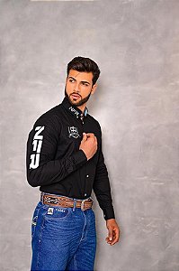 CAMISA NFR PRETO BORDADA ML1263