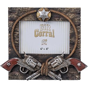 PORTA RETRATO DECORATIVO DOUBLE PISTOL 87 9832