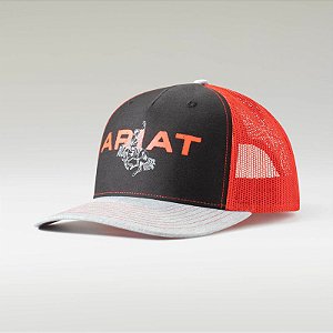 BONE ARIAT PRETO/VERMELHO