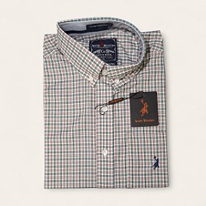 CAMISA AUSTIN M/C XADREZ BRANCA