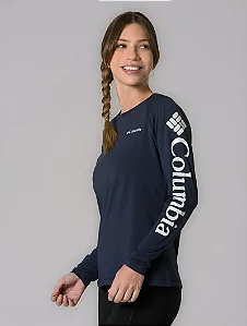 CAMISETA COLUMBIA FEMININA AURORA M/L AZUL MARINHO 320431