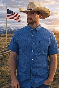 CAMISA ZONA COUNTRY XADREZ MC SLIM MASC MARINHO