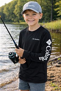 CAMISETA COLUMBIA INFANTIL AURORA M/L PRETO 321109