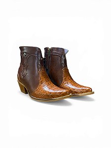 BOTINA VIMAR BICO FINO CROCO HAVANA 11317