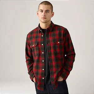 CAMISA LEVI'S JACKSON WORKER VERMELHA 195730284