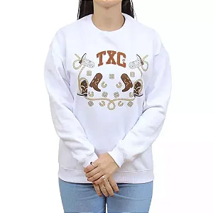 MOLETOM TXC FEMININO REGULAR ESTAMPADO BRANCO 9241