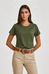 CAMISETA TXC FEM CUSTOM BORDADO VERDE MILITAR 50367