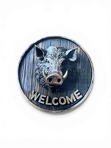 PLACA DECORATIVA WELCOME JAVALI