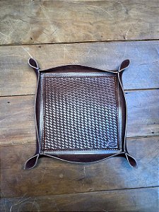 ORGANIZADOR DE MESA ZAMBOIM COURO CAFÉ