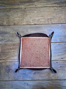 ORGANIZADOR DE MESA ZAMBOIM COURO CAFÉ/CARAMELO