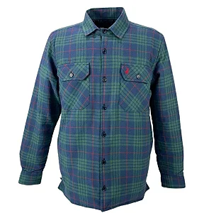 JAQUETA AUSTIN WESTERN FLANELA FORRADA AZUL/VERDE