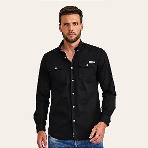 CAMISA TXC ML MASC REGULAR SARJA PRETO 29160L