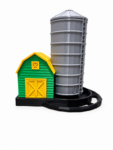 ALIMENTADOR PASSAROS SILO VERDE/AMARELO GRANDE 23X15X22cm