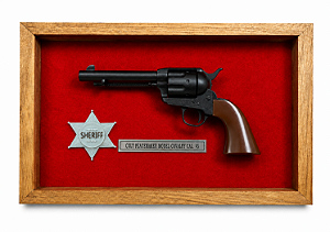 REPLICA COLT PEACEMAKER 4" MODEL. CAVALLARY CAB/MARROM ESTRELA SHERIFF