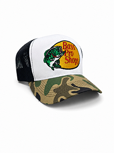 BONE BASS PRO SHOPS PRETO CAMUFLADO BORDADO