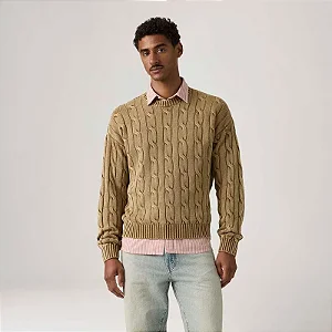 SUÉTER LEVI'S MASC CARMEL CABLE CREW MARROM 0058W0003