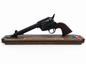 REPLICA COLT PEACEMAKER 4"MODEL. CAVALLARY .45 SUPORTE/CRUZ CAB/MARROM