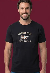 CAMISETA NFR MASC LONGHORN TEXAS BRAND PRETA CMS1279
