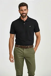 POLO TXC SLIM PIQUET BORDADA PRETA 69107