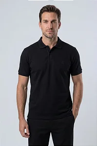 POLO TXC MASC PIQUET ELASTANO BORDADA PRETA 69104
