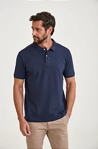 POLO TXC MASC PIQUET REGULAR BORDADO MARINHO 69176