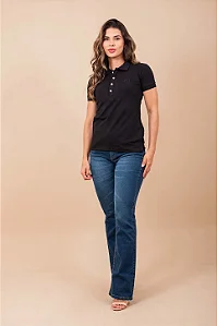POLO TXC FEMININO CUSTOM BORDADO PRETO 27057E