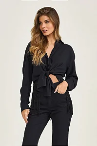 CAMISA OVER TXC FEMININO CUSTOM VISCOSE C/ FRANJA ML 12296L