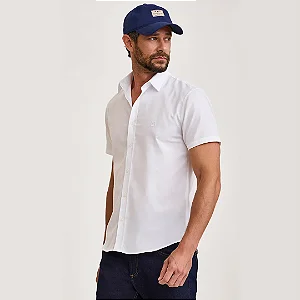 CAMISA TXC MASC MC SLIM TRICOLINE BORDADA BRANCA 29437C