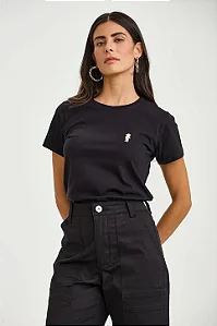 CAMISETA TXC FEMININA REGULAR BORDADA EAGLE PRETO 51525