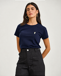 CAMISETA TXC FEMININA REGULAR BORDADA EAGLE MARINHO 51525