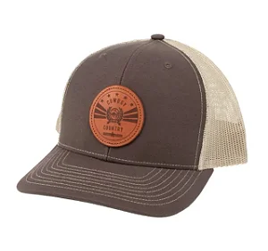 BONE CINCH MARROM / LOGO DE COURO IMPORTADO MCC0800012