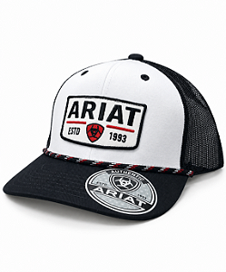 BONE ARIAT BRANCO BORDADO PRETO 1993