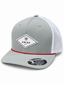 BONE ARIAT CINZA BORDADO BRANCO