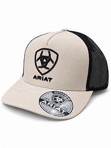 BONE ARIAT CREME BORDADO PRETO