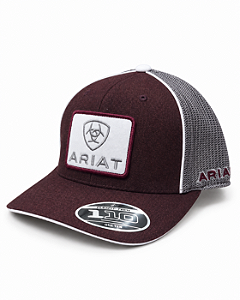 BONE ARIAT VINHO BORDADO BRANCO