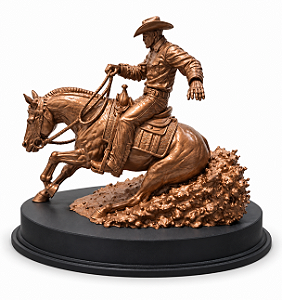 ESTATUETA COWBOY EM CAVALO DE RÉDEA DE PLA 26X16X26cm