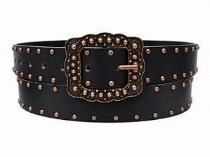 CINTO ZONA COUNTRY FEMININO PRETO CRAVO
