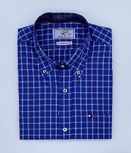 CAMISA RIVERTON COD 030 COR 466 AZUL MC MANGA CURTA