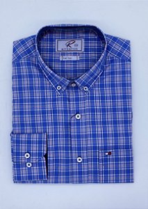 CAMISA RIVERTON COD 020 COR 473 AZUL MANGA LONGA