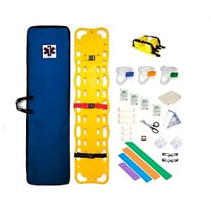 Kit Cipa Com Prancha De Polietileno Capa Azul com Imobilizador Cabeça