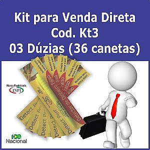 Kit com 36 canetas p/ Revenda + Material de Apoio Grátis.Detect Pen para detectar dinheiro falso
