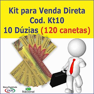 Kit com 120 canetas p/ Revenda + Material de Apoio Grátis. Detect Pen para detectar dinheiro falso