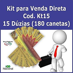 Kit com 180 canetas p/ Revenda + Material de Apoio Grátis. Detect Pen para detectar dinheiro falso
