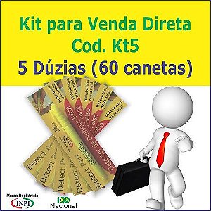 Kit com 60 canetas p/ Revenda + Material de Apoio Grátis.Detect Pen para detectar dinheiro falso