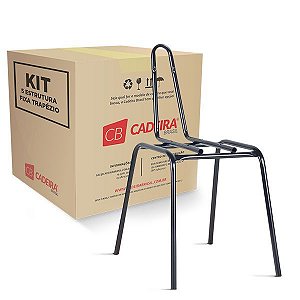 Kit com 5 Estrutura Fixa 4 Pés Secretária 3/4" ES004K Cadeira Brasil