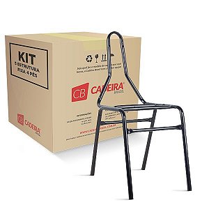 Kit com 5 Estrutura Fixa 4 Pés Secretária 7/8" ES005K Cadeira Brasil