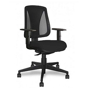 Cadeira Ergonômica Back System NR17 One Mesch Rhodes Encosto Tela Preta RH123