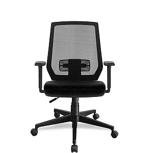 Cadeira Multi Relax Diretor Rhodes Braços Reguláveis Encosto Tela Preta RH121